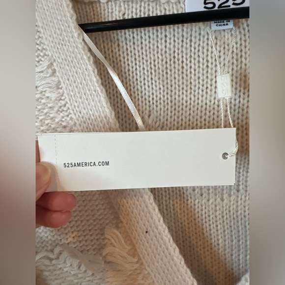 Anthropologie 525 America Cream Fringe Cardigan Sweater NWT - Picture 6 of 10